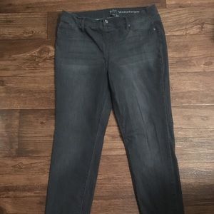 Grey Wash New York & Co Pull On Skinny Jeans